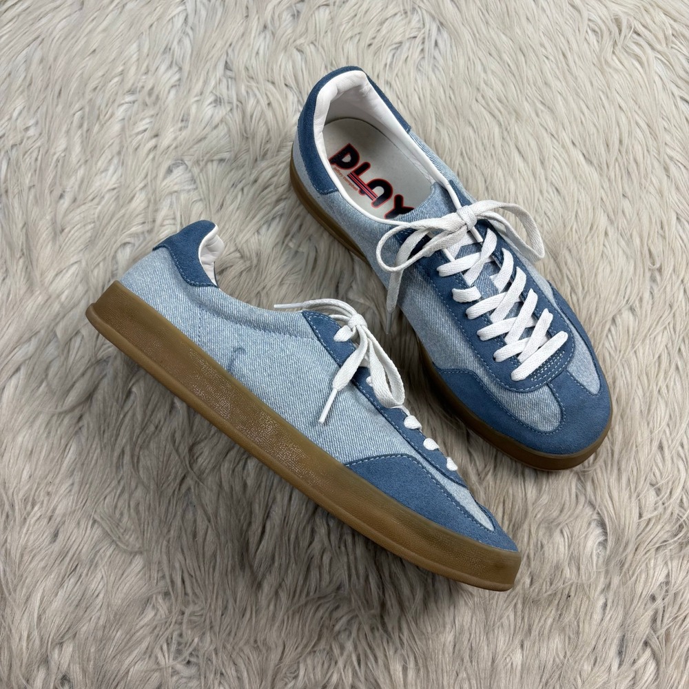 Play by Jefferey Campbell Women's 10 Blue Denim Classic Sneakers Preppy